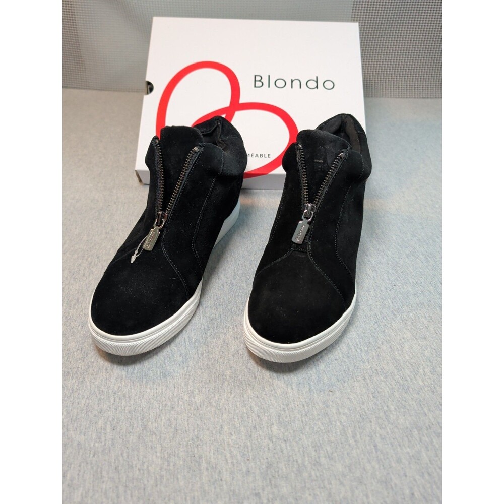 Blondo Glenda Womens Black Bootie Sneaker Suede Waterproof Impermeable 10 M New